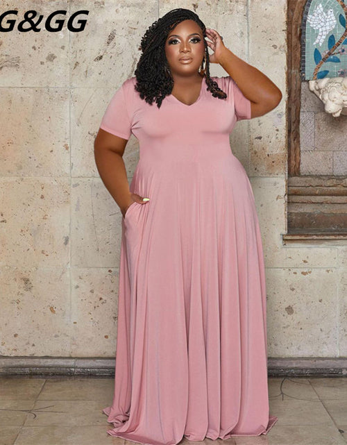 Load image into Gallery viewer, A-Line Long Plus Size Dress
